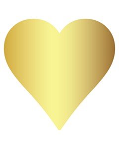 Gold Heart Stickers 43x43mm