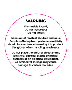 Reed Diffuser Warning Labels 50mm