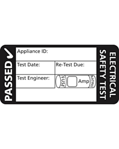 3rd Edition Black PAT Test Labels 50x25mm