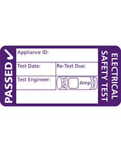 3rd Edition Purple PAT Test Labels 50x25mm