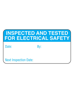 Cyan Inspected & Tested Labels 50x25mm