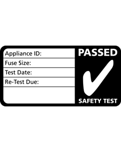 3rd Edition Black Passed PAT Test Labels 50x25mm