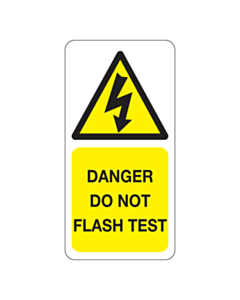 Danger Do Not Flash Test Labels