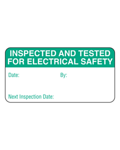 Green Inspected & Tested Labels 50x25mm