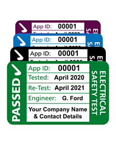 Personalised 3rd Edition PAT Test Labels 40x25mm