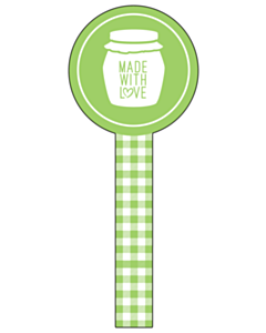 Jar Seal Labels 35x90mm Green Gingham