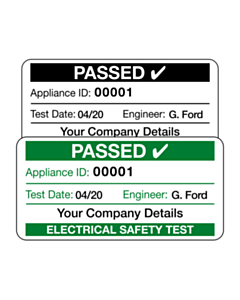 Personalised Heavy Duty PAT Test Labels 50x25mm