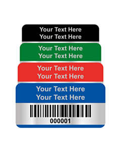 Budget Silver Polyester Asset Labels Barcode 40x20mm