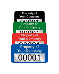 Budget Silver Polyester Asset Labels Number 30x15mm