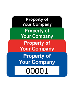 Budget Polyester Asset Labels Number 50x20mm