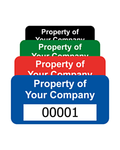 Budget Polyester Asset Labels Number 50x25mm