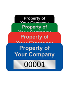 Budget Silver Polyester Asset Labels Number 50x25mm