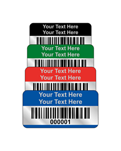 Premium Silver Polyester Asset Labels Barcode 30x15mm