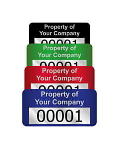 Silver Void Asset Labels Number 30x15mm