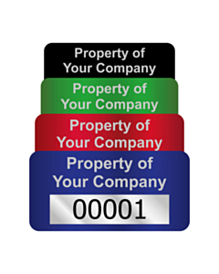 Silver Void Asset Labels Number 40x20mm