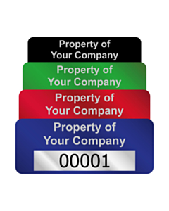 Silver Void Asset Labels Number 50x20mm