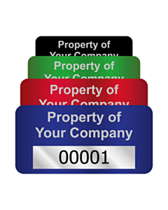 Silver Void Asset Labels Number 50x25mm