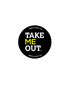 Take Me Out Takeaway Packaging Seal Labels 40mm