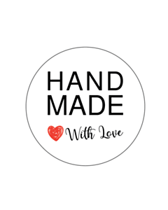 Hand Made with Love Stickers 30mm