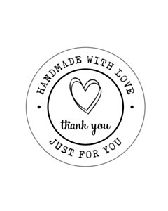 Handmade with Love Just For You Stickers 30mm