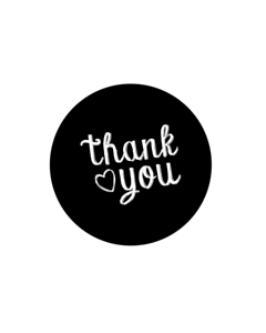 Black Thank You Stickers 40mm