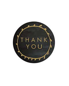 Chalk Effect Thank You Stickers 40mm