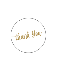 Gold Thank You Stickers 40mm
