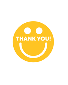 Thank You Smiley Stickers 40mm
