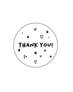 Thank You Stars Stickers 40mm