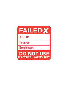 Plug Top PAT Test Failed Labels 25x25mm