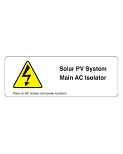 Main AC Isolator PV Labels 94x33mm