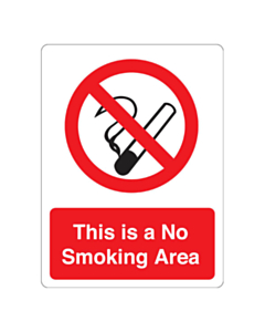 This Is A No Smoking Area Stickers 75x100mm