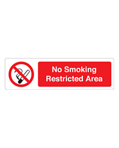 No Smoking Restricted Area Labels (150x43mm)