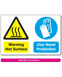 Warning Hot Surface Label (152x101mm)