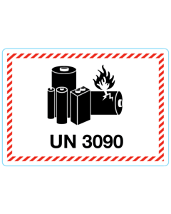 UN 3090 Lithium Battery Labels 105x74mm