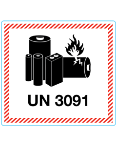 UN 3091 Lithium Battery Labels 120x110mm