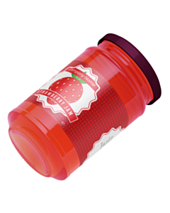 Personalised 250g Strawberry Jam Jar Wraparound Labels 195x50mm