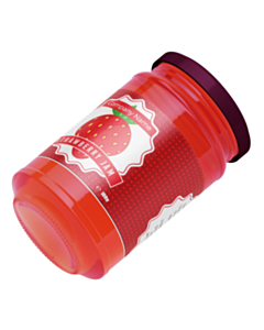 Personalised 500g Strawberry Jam Jar Wraparound Labels 225x60mm