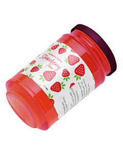 Personalised 500g Strawberry Jam Wraparound Labels 225x60mm