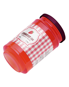 Personalised Gingham 500g Strawberry Jam Jar Wraparound Labels 225x60mm