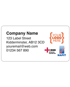 Personalised Electrical Contact Details Labels 63x33mm