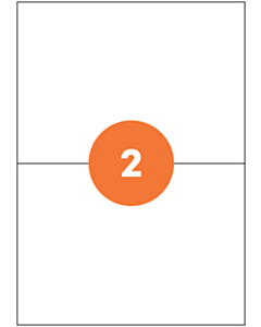 A4 Sheet Labels 2 Labels Per Sheet 210x149mm White Permanent