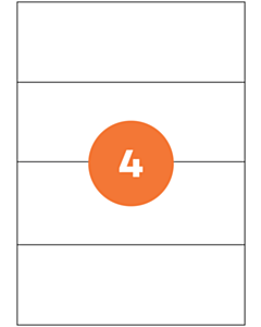 A4 Sheet Labels 4 Labels Per Sheet 210x74mm White Permanent