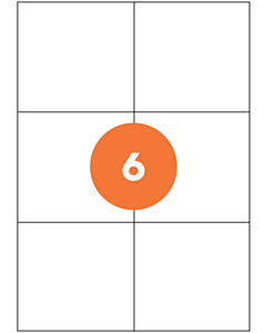 A4 Sheet Labels 6 Labels Per Sheet 105x99mm White Permanent