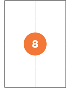 A4 Sheet Labels 8 Labels Per Sheet 105x74mm White Permanent