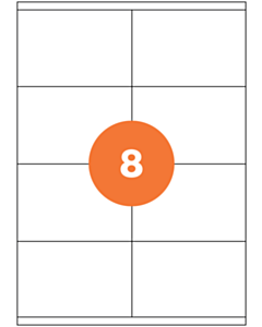 A4 Sheet Labels 8 Labels Per Sheet 105x71mm White Permanent