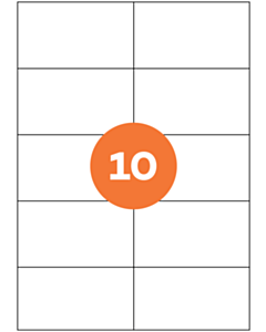 A4 Sheet Labels 10 Labels Per Sheet 105x60mm White Permanent