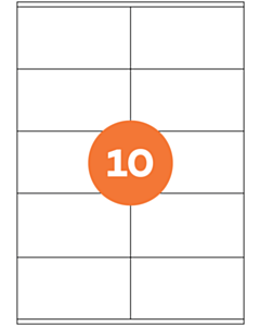 A4 Sheet Labels 10 Labels Per Sheet 105x58mm White Permanent