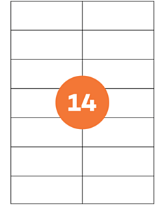 A4 Sheet Labels 14 Labels Per Sheet 105x42mm White Permanent