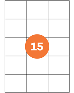 A4 Sheet Labels 15 Labels Per Sheet 70x60mm White Permanent